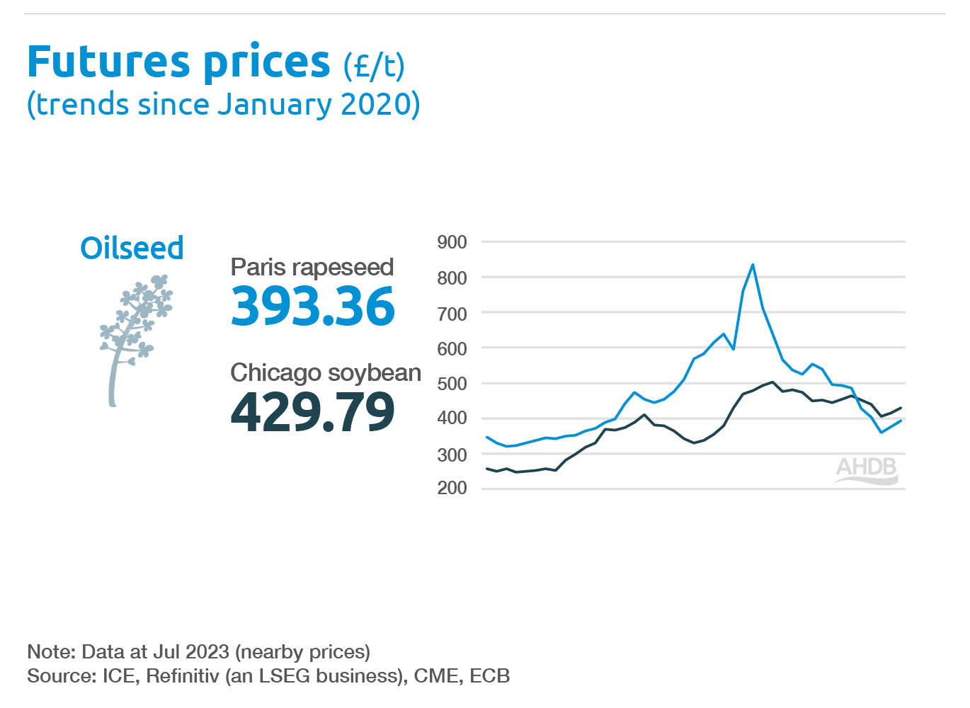 Oilseed futures prices